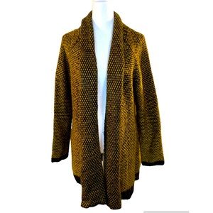 GUC Forever 21 Long Open Cardigan. Black and Gold. Size L.